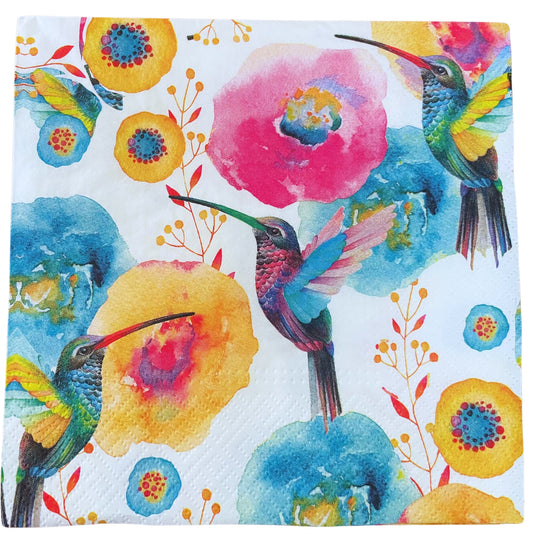 Hummingbird Napkins Decoupage Art Craft Paper Luncheon Napkin #1103