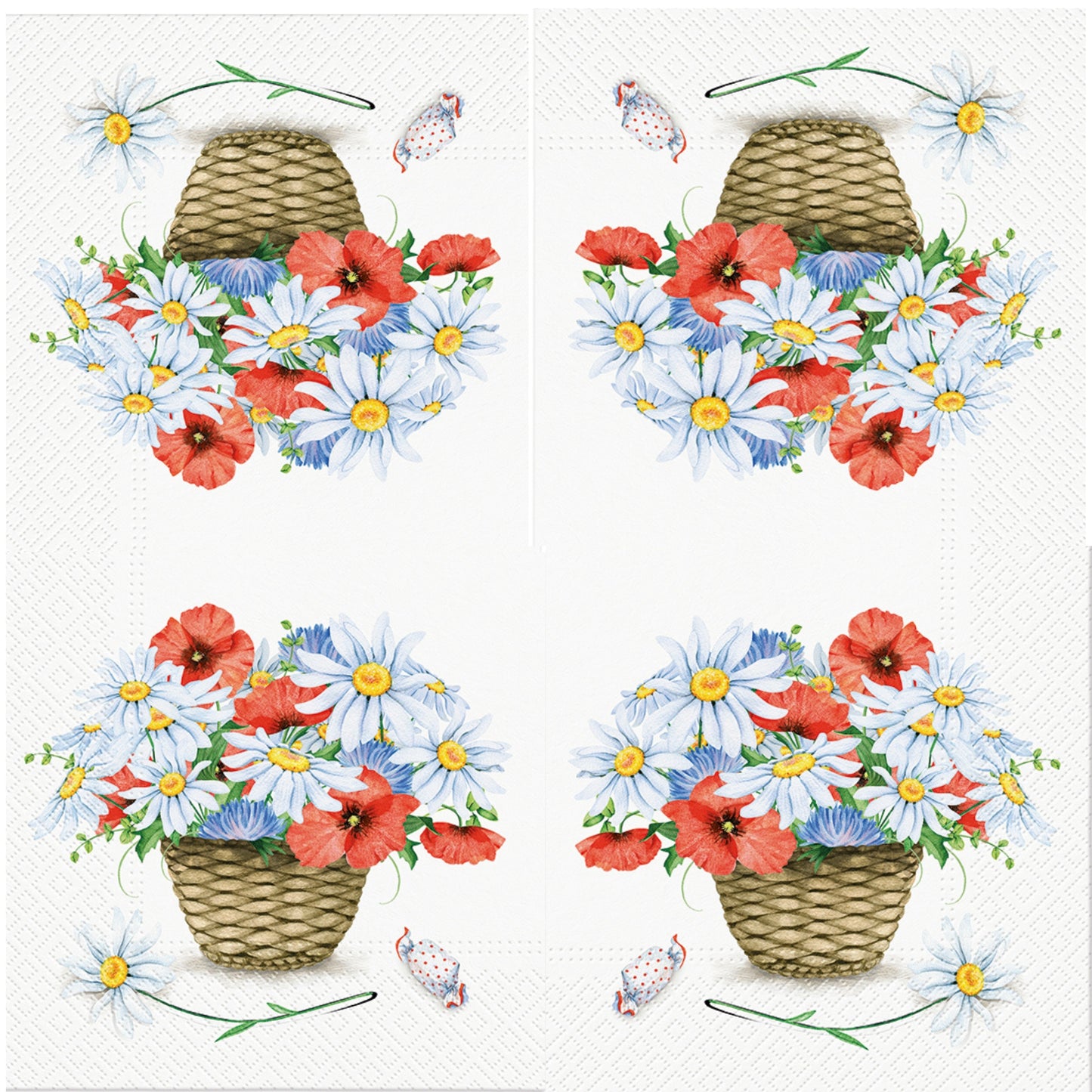 Flowers Napkins Decorative Cornflowers Paper Decoupage Napkin #5310